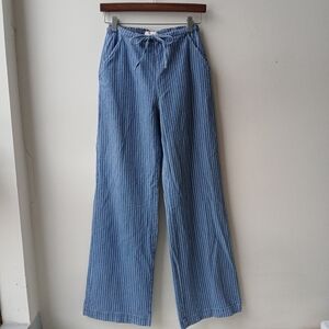 Habitual Stripe Denim Pants Blue White Women's XS